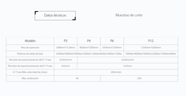 SERIE P – Máquina de corte de metal por láser de fibra de lámina